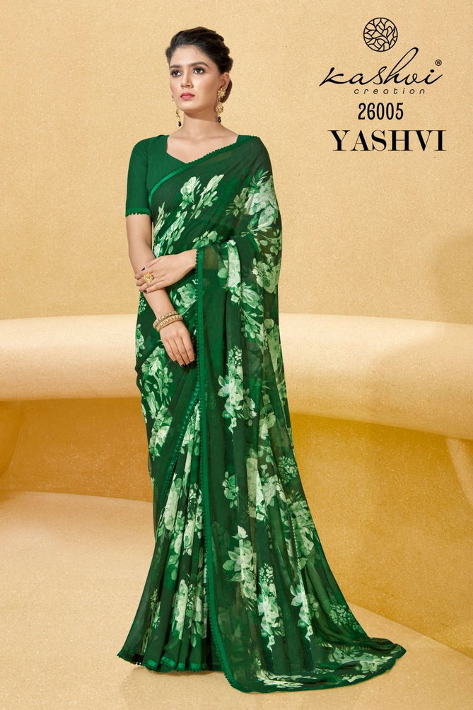 Yashvi By Kashvi 26001-26008 Georgette Sarees Catalog